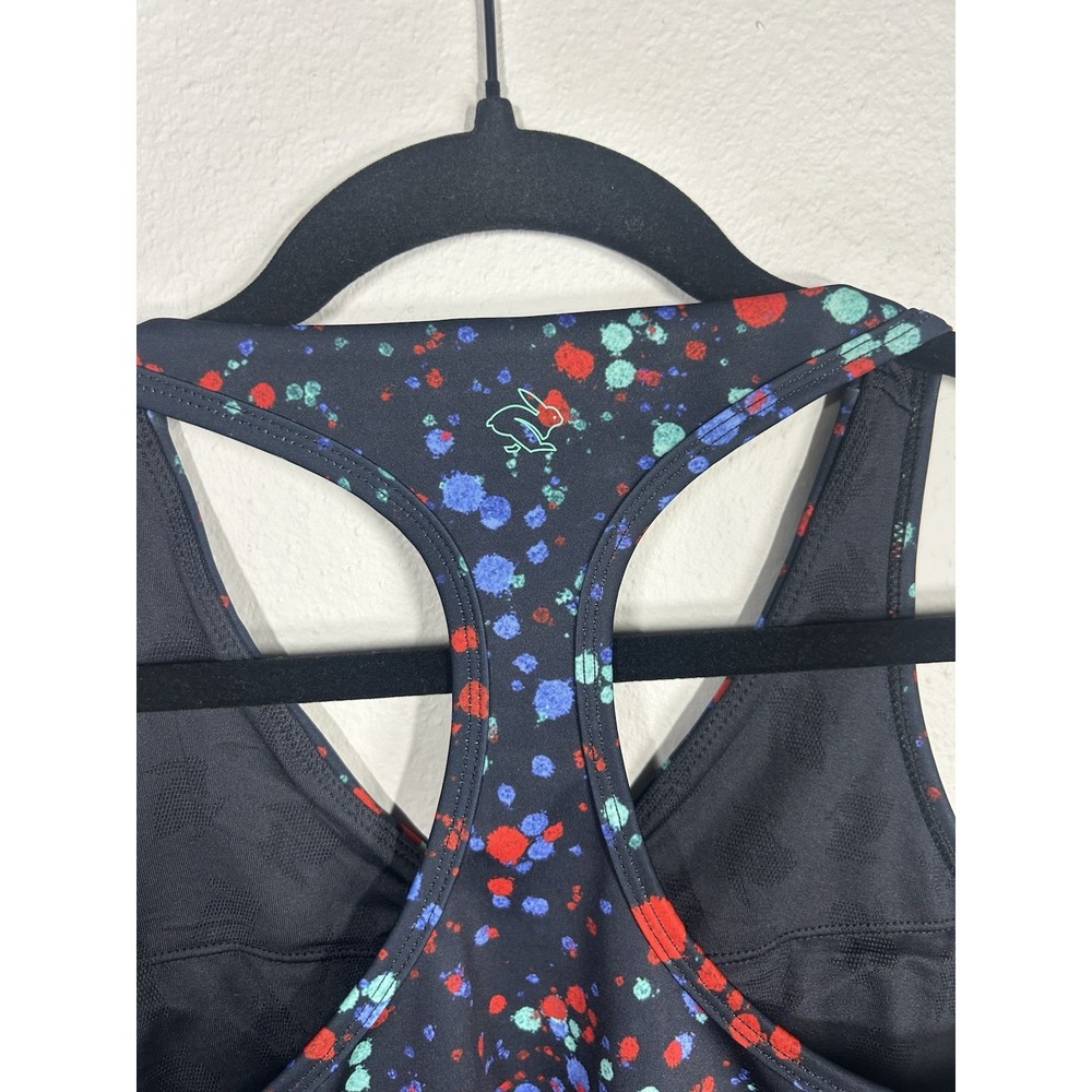 NEW Rabbit Running Go Time Crop Stretch Limo Splatter Women Large Workout Yoga - Picture 14 of 16